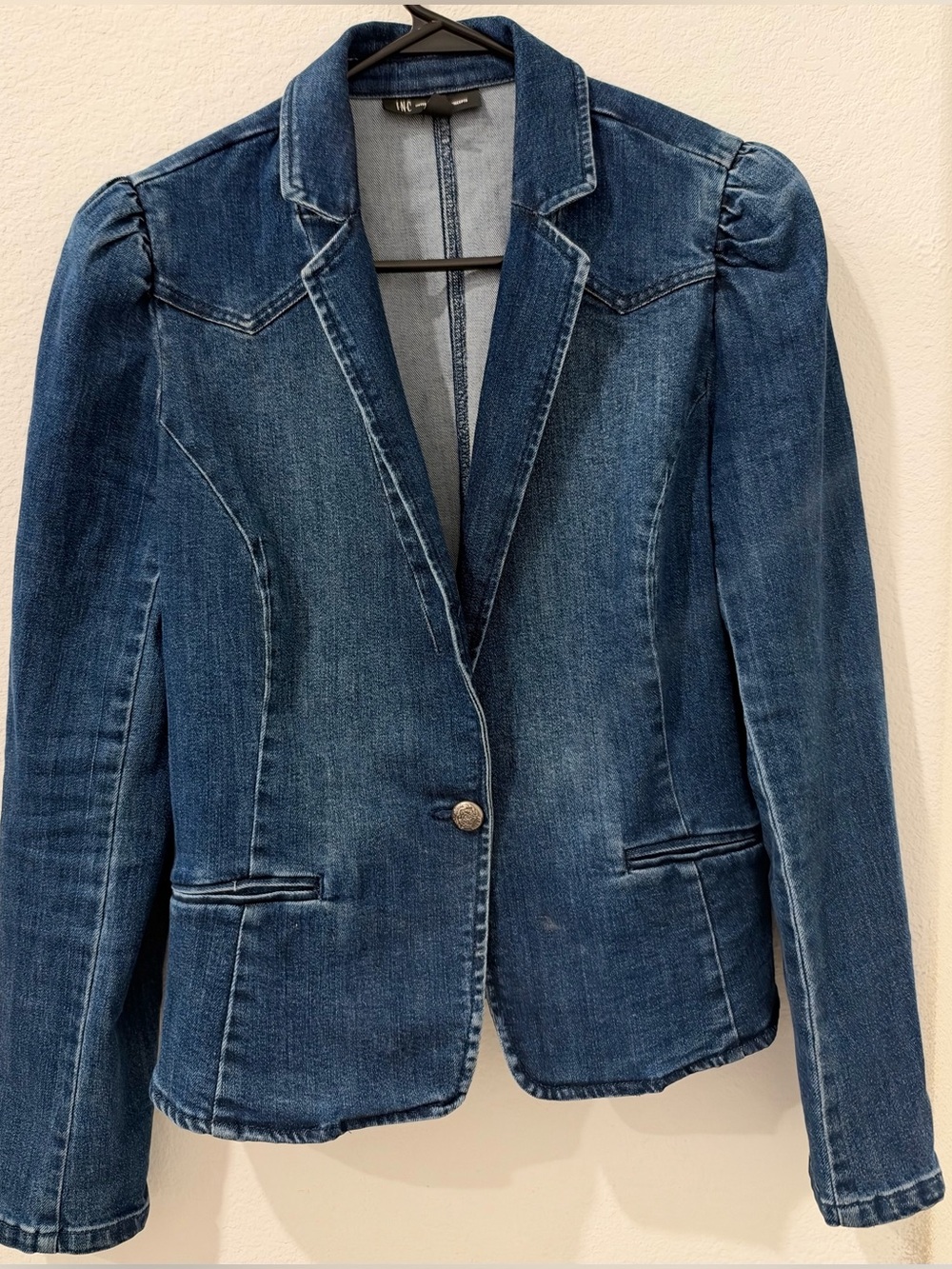 INC International Concepts Indigo Denim Blazer Jacket